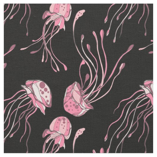 Hübsch Pink Jellyfish Stoff (Nahaufnahme)