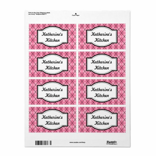 Hübsch Pink Kitchen Labels (Vorne)