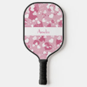 Hübsch Pink Liebe Herz Personalisiert Pickleball Schläger (Rückseite)