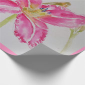 Hübsch Pink Liege Blume Floral Wasserfarbe Geschenkpapier (Ecke)