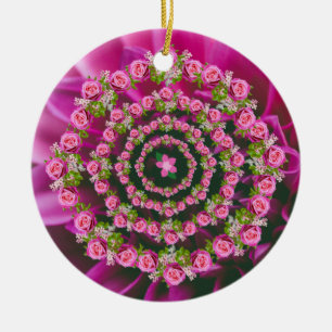 Hübsch Pink Lila Green Garden Blume Weihnachten Keramik Ornament