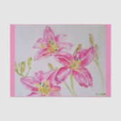 Hübsch Pink Lilie Blume Blumenmuster Aquarell Seidenpapier (Vorderseite)