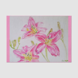 Hübsch Pink Lilie Blume Blumenmuster Aquarell Seidenpapier