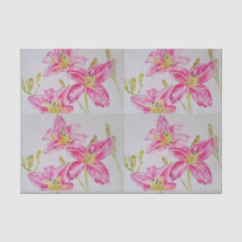Hübsch Pink Lilie Blume Blumenmuster Aquarell Seidenpapier