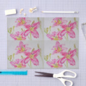 Hübsch Pink Lilie Blume Blumenmuster Aquarell Seidenpapier (Handwerk)