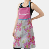 Hübsch Pink Lily Aquarell Küche Schürze (InSitu)