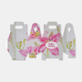 Hübsch Pink Lily Floral Wedding Cake Gefallen Box Geschenkschachtel (Ungefaltet)