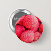 Hübsch Pink Lychee Fruchtmuster Button (Vorne & Hinten)