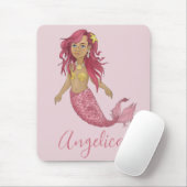 Hübsch Pink Mermaid Happy Birthday Individuelle Na Mousepad (Mit Mouse)