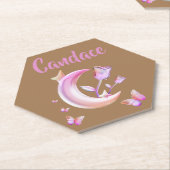 Hübsch Pink-Mond, Schmetterling, Blütenblume - Mon Untersetzer (angewinkelt)