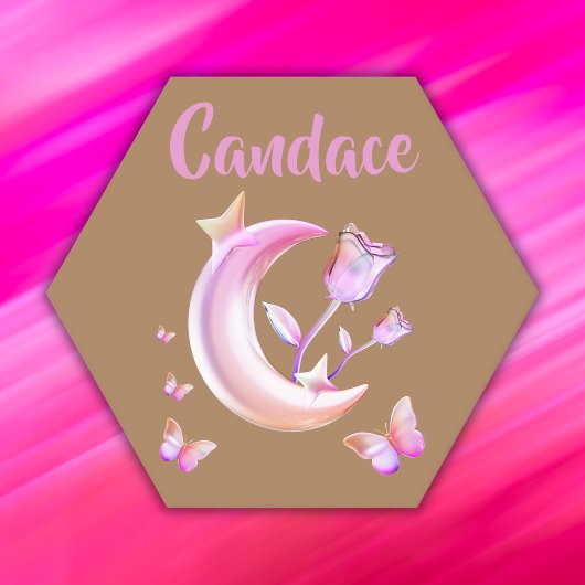 Hübsch Pink-Mond, Schmetterling, Blütenblume - Mon Untersetzer