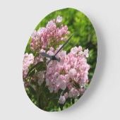 Hübsch Pink Mountain Laurel Blume Große Wanduhr (Winkel)