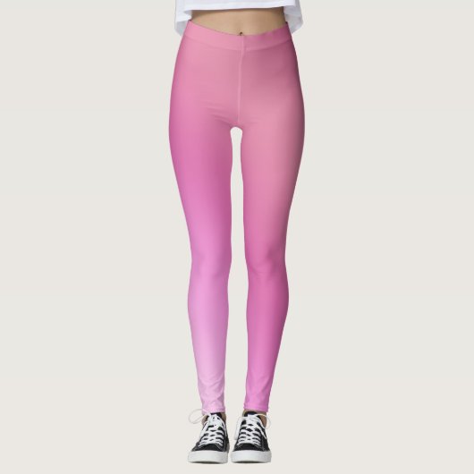Hübsch Pink Ombre Gradient Leggings (Vorderseite)