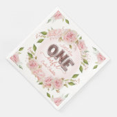 Hübsch Pink Onederful Balloons Serviette (Ecke)