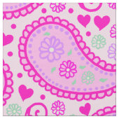 Hübsch Pink Paisley Liebe Herz Stoff (Nahaufnahme)