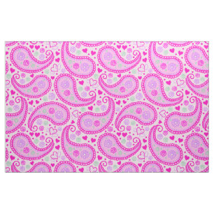 Hübsch Pink Paisley Liebe Herz Stoff