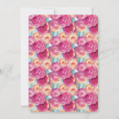 Hübsch Pink Peach Blume Brautparty Einladung (Rückseite)