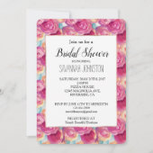 Hübsch Pink Peach Blume Brautparty Einladung (Vorderseite)