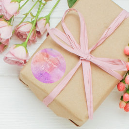 Hübsch Pink Peach Blush Wasserfarbe Handgefertigt  Runder Aufkleber