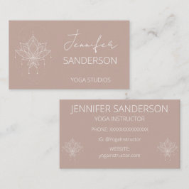 Hübsch Pink Peach Boho Floral Lotus Yoga Visitenkarte