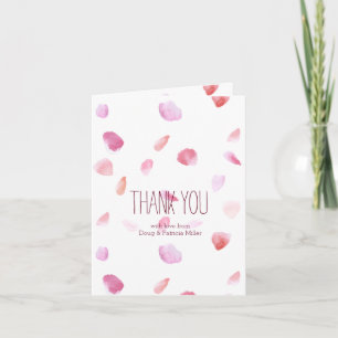 Hübsch Pink Peach Rose Petals Wasserfarbe Vielen D Dankeskarte