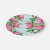 Hübsch Pink Peonies Bouquet Pappteller (Schrägansicht)