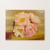 Hübsch Pink Peonies Floral Bouquet Puzzle (Horizontal)