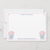 Hübsch Pink Peonies Ginger Jar Brautparty Dankeskarte (Vorderseite)