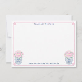 Hübsch Pink Peonies Ginger Jar Brautparty Dankeskarte