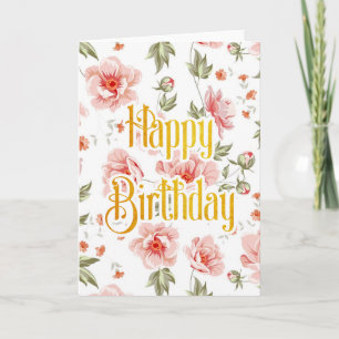 Hübsch Pink Peonies Happy Birthday Card Karte