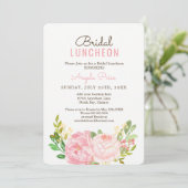 Hübsch Pink Peony Bridal Luncheon Einladungen (Stehend Vorderseite)