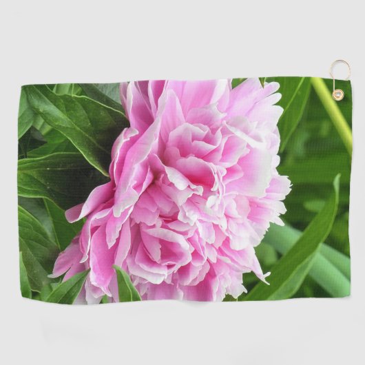 Hübsch Pink Peony Golfhandtuch (Horizontal)