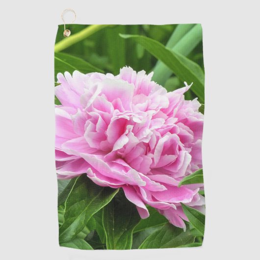 Hübsch Pink Peony Golfhandtuch (Vorderseite)