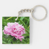Hübsch Pink Peony Schlüsselanhänger (Rückseite)