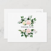 Hübsch Pink Peony Vielen Dank Postkarte (Vorne/Hinten)