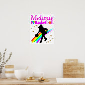 HÜBSCH PINK PERSONALISIERT BASKETBALL POSTER (Küche)