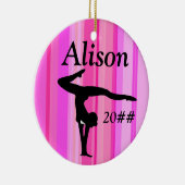 HÜBSCH PINK PERSONALISIERT GYMNAST MÄDCHENORNATION KERAMIK ORNAMENT (Rechts)
