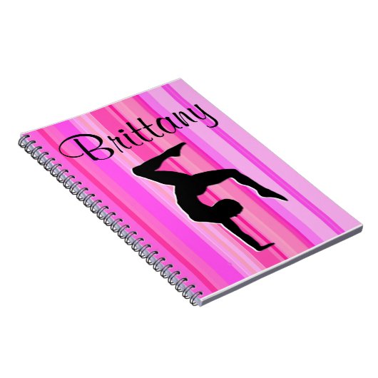 HÜBSCH PINK PERSONALISIERT GYMNASTICS JOURNAL NOTIZBLOCK (Rechte Seite)