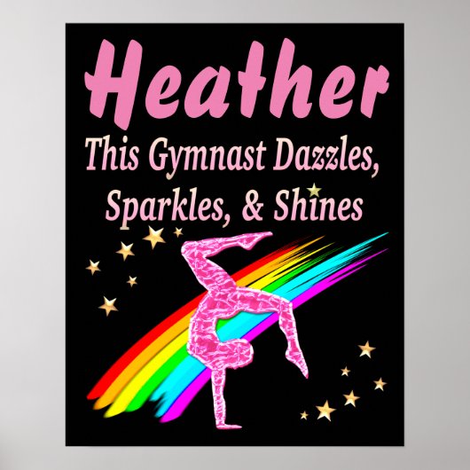HÜBSCH PINK PERSONALISIERT GYMNASTICS POSTER (Vorne)