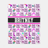 HÜBSCH PINK PERSONALISIERT HAIR STYLIST FLEECEDECKE (Vorderseite)