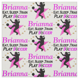 HÜBSCH PINK PERSONALISIERT SOCCER MIRL FABRIC STOFF