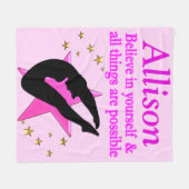HÜBSCH PINK PERSONALISIERTE MÄDCHENTAUCHBLANKET FLEECEDECKE (Vorderseite (Horizontal))