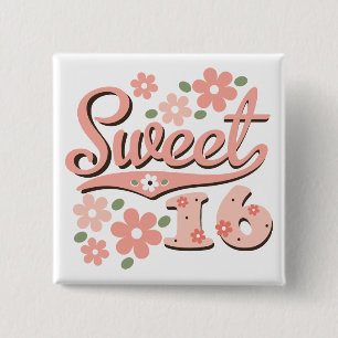 Hübsch Pink Petal Sweet 16 Button
