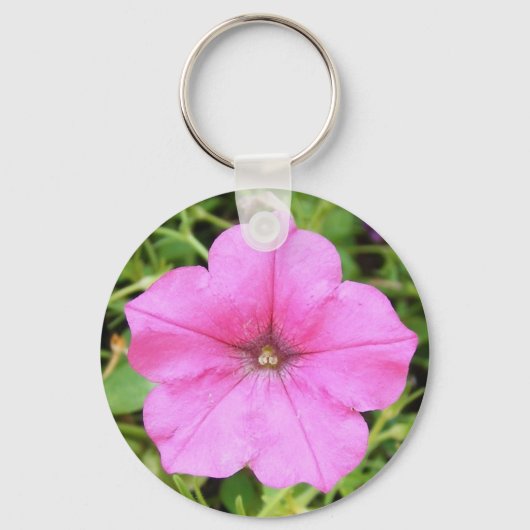 Hübsch Pink Petunia Schlüsselanhänger (Vorderseite)