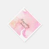 Hübsch Pink Pfirsichfarben Geburtstag Serviette (Ecke)