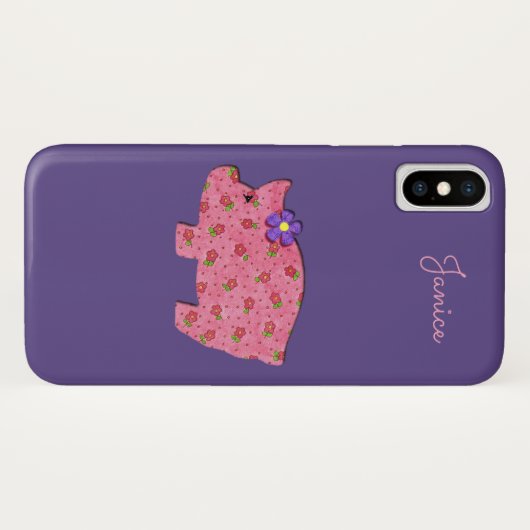 Hübsch Pink Pig iPhone X Fall Case-Mate iPhone Hülle (Rückseite (Horizontal))