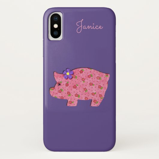 Hübsch Pink Pig iPhone X Fall Case-Mate iPhone Hülle (Rückseite)
