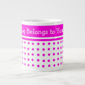 Hübsch Pink Polka Dot Jumbo Tasse zum Anpassen (Vorderseite)