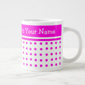 Hübsch Pink Polka Dot Jumbo Tasse zum Anpassen (Rechts)