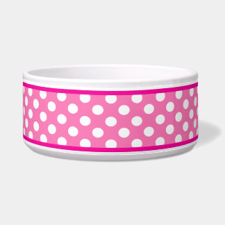 Hübsch Pink Polka Dot Muster Keramik Dog Bowl Napf